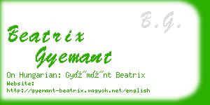 beatrix gyemant business card